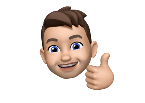 An emoji icon of a man with brown hair and blue eyes with their thumb up