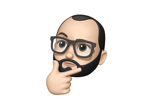 A male emoji with dark hair wearing glasses and looking intrigued with their hand on their face